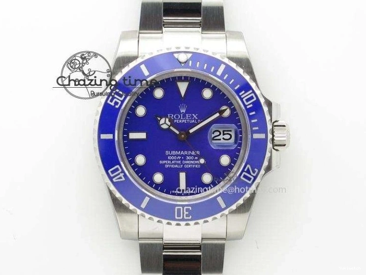 126506 1:1 Edition Ice Best SH4131 Daytona Strap V5 on Blue QF SS Dial Bracelet 0330